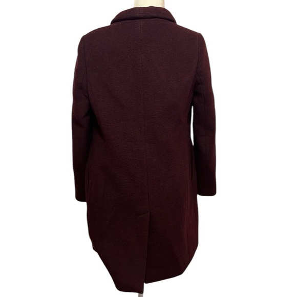Oak + Fort Burgendy Wool Blend Button Down Winter Coat. Size S - Picture 6 of 10
